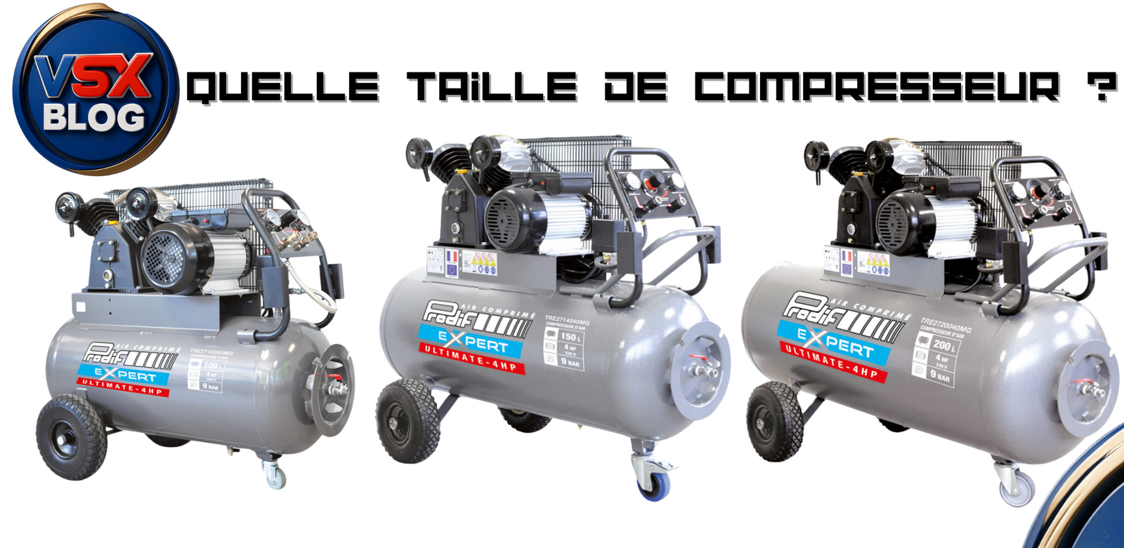 Comment choisir la taille de son compresseur d’air ? 100L, 150L ou 200L : le guide complet