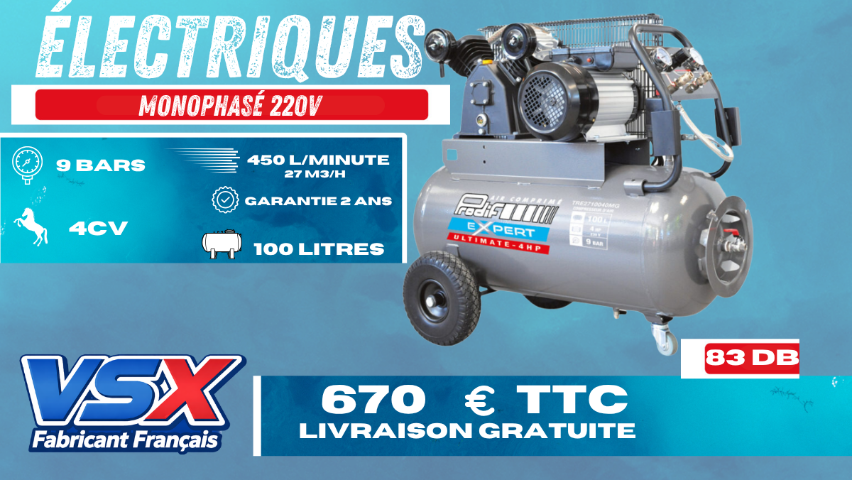 Kompressor 100 Liter 4CV Ultimate PRODIF – Einphasig / Prodif