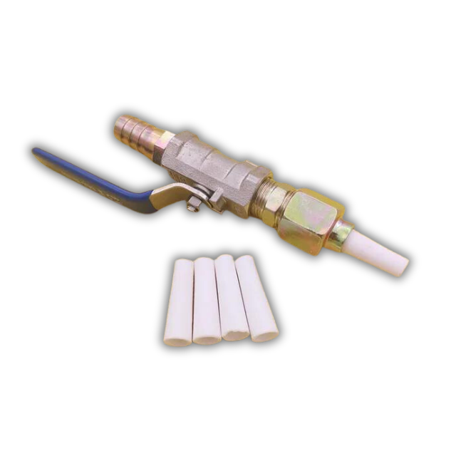 Blauer Düsenhalter mit freien weißen Düsen