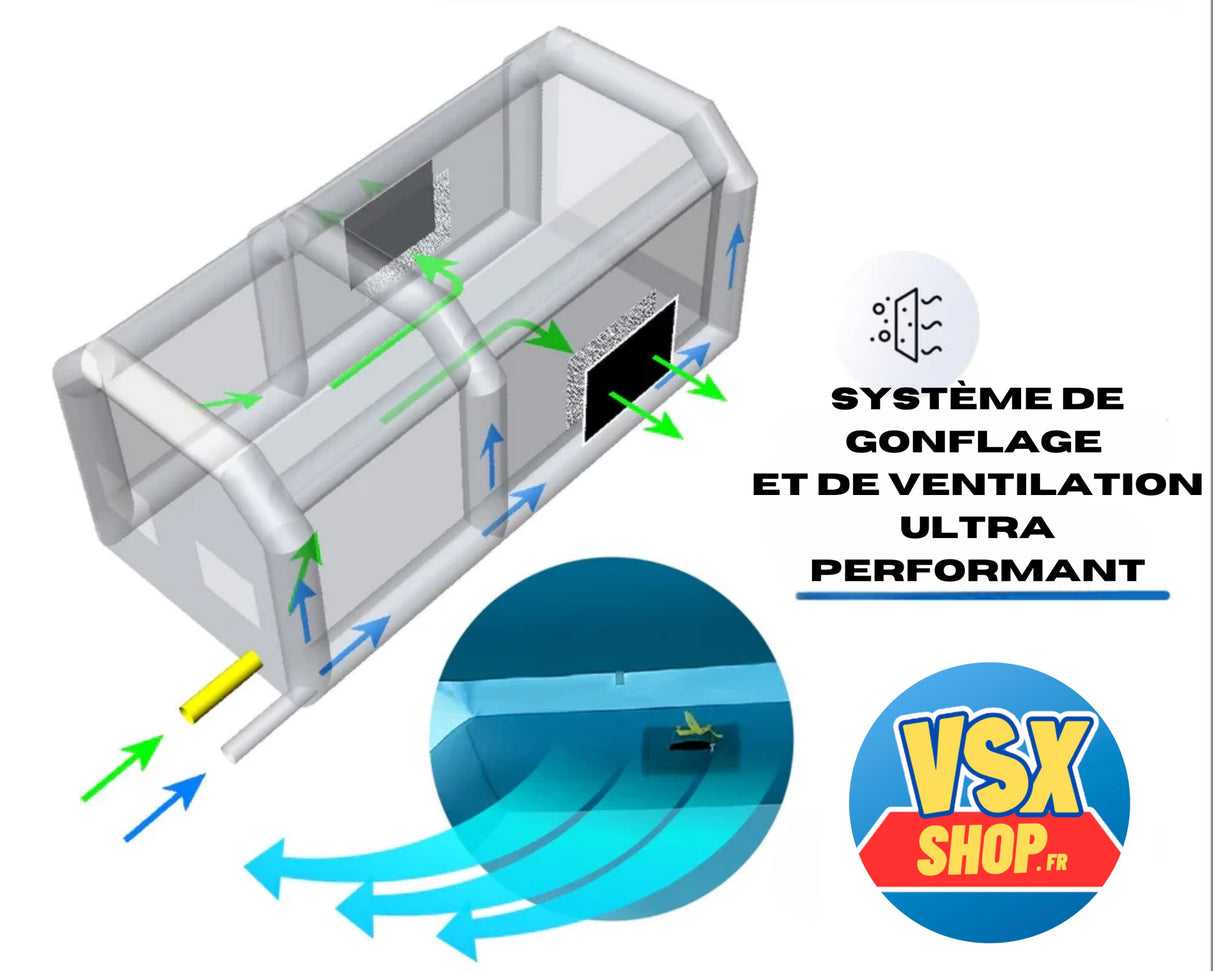Cabine de peinture gonflable 5.5 Largeur x 9m Longueur x 3.6 Hauteur
