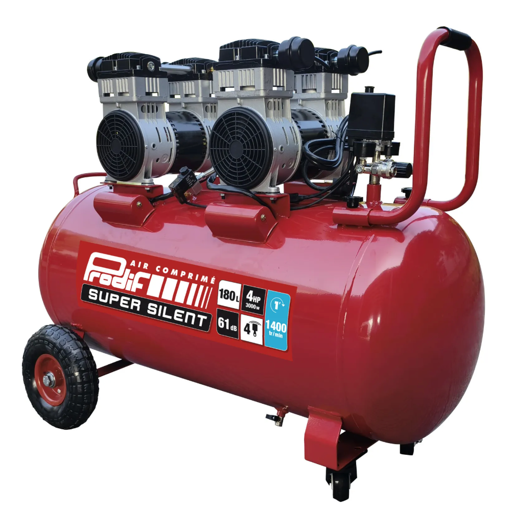 Compressore PRODIF silenzioso 180 litri 4 HP 8 bar - PROSIL4180