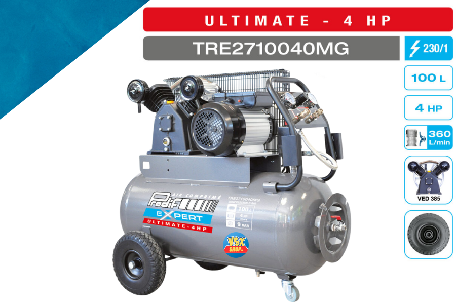 Kompressor 100 Liter 4CV Ultimate PRODIF – Einphasig / Prodif