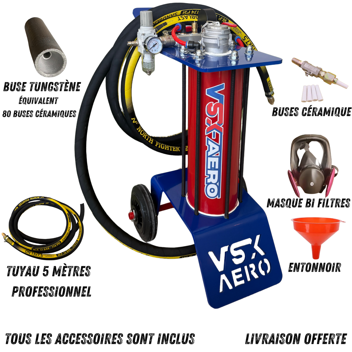 Chorro de arena VSX Air-Gum de 40 litros