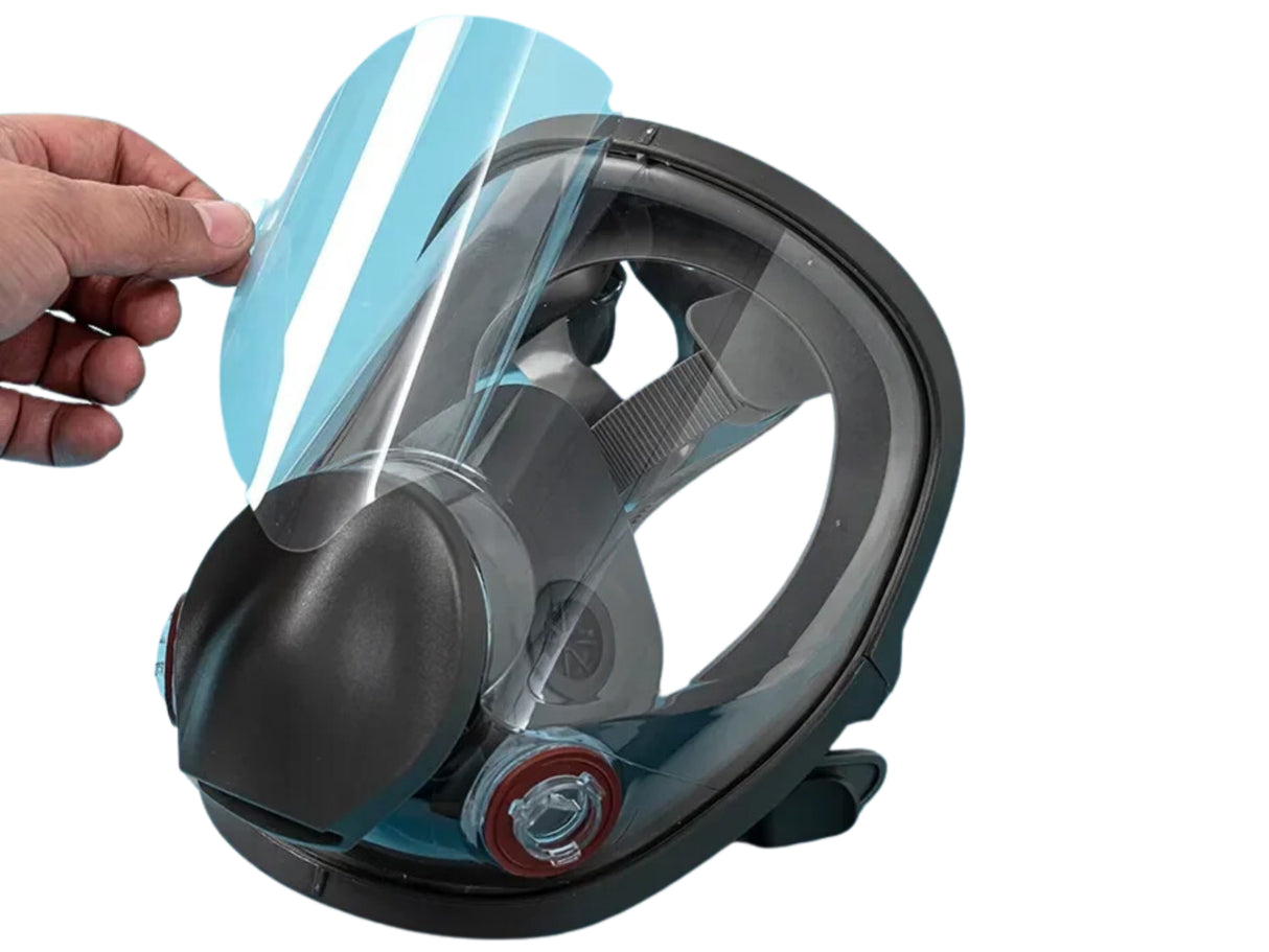 Lotto di 50 pellicole protettive per maschera bifiltro con filtri