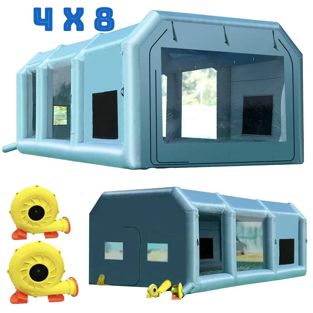 Cabine de Peinture Gonflable  Larg 4 x  Long 8 x Hauteur 3 mètres avec 2 Souffleurs — Deux souffleurs