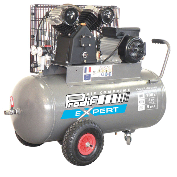 100-Liter-Kompressor 3CV PRODIF VC-Motor – einphasig / Prodif