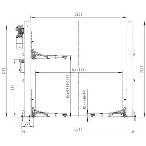 Pont élévateur 4,2 tonnes déverrouillage automatique AL3240A