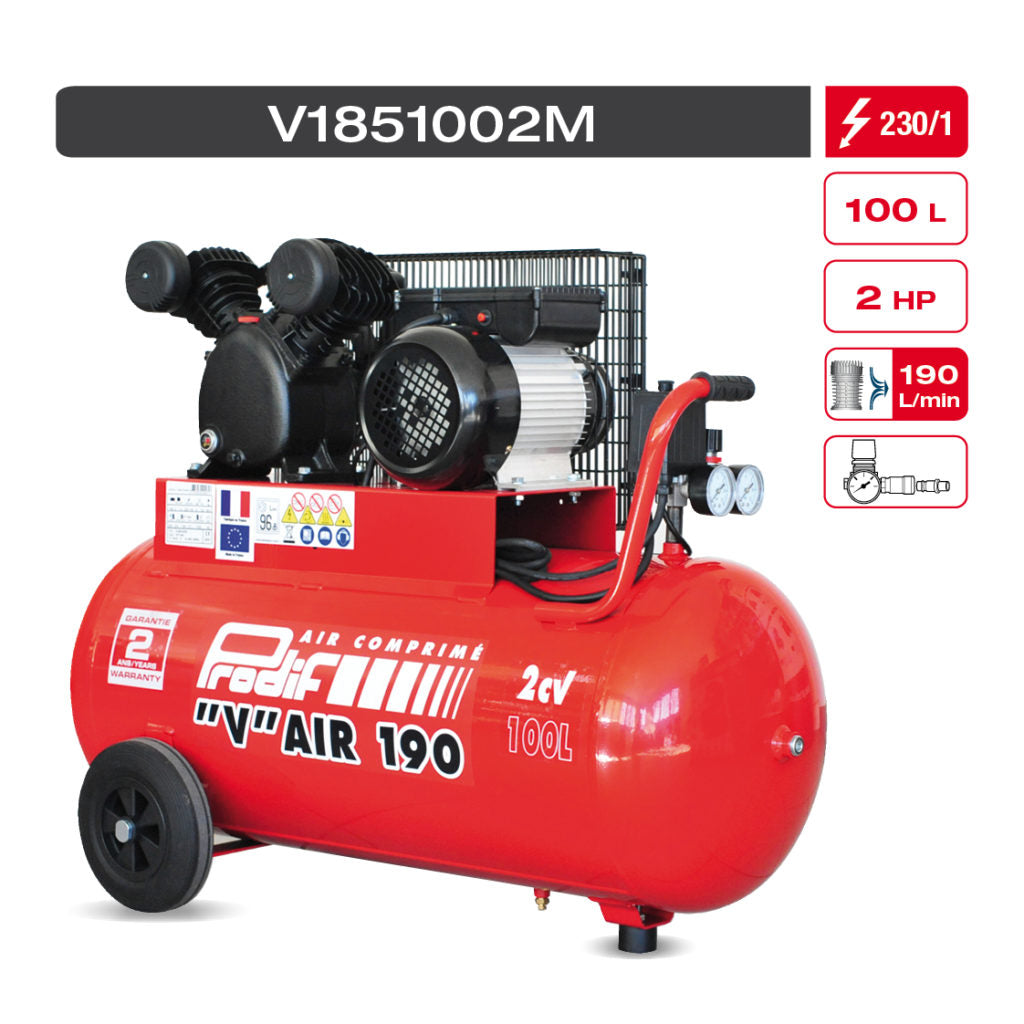 Compressore 100 Litri 2CV Eco — Monofase / Prodif
