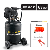 Compresseur Silencieux 50L Seconde Life Grade A+ – 2,5CV Haute Performance avec Accessoires Inclus