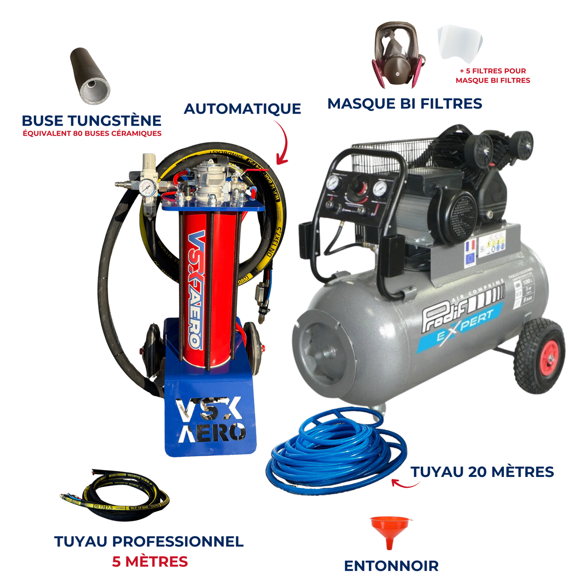 Pack Sableuse aérogommeuse VSX Aéro 8 "LIZY"