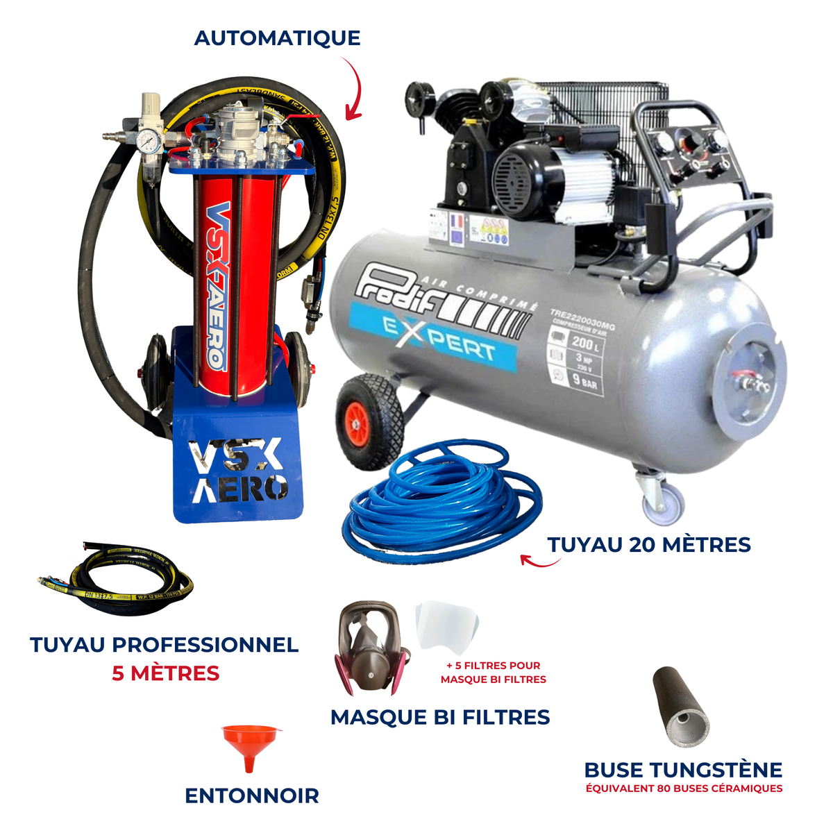 Pack Sableuse aérogommeuse VSX Aéro 8 "LIZY"