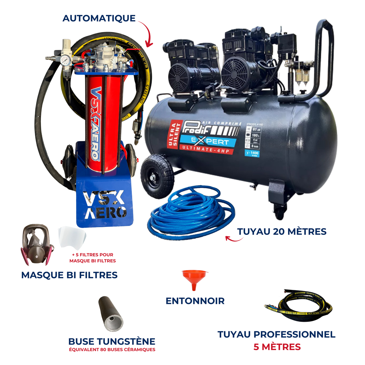 Pack Sableuse aérogommeuse VSX Aéro 8 "LIZY"