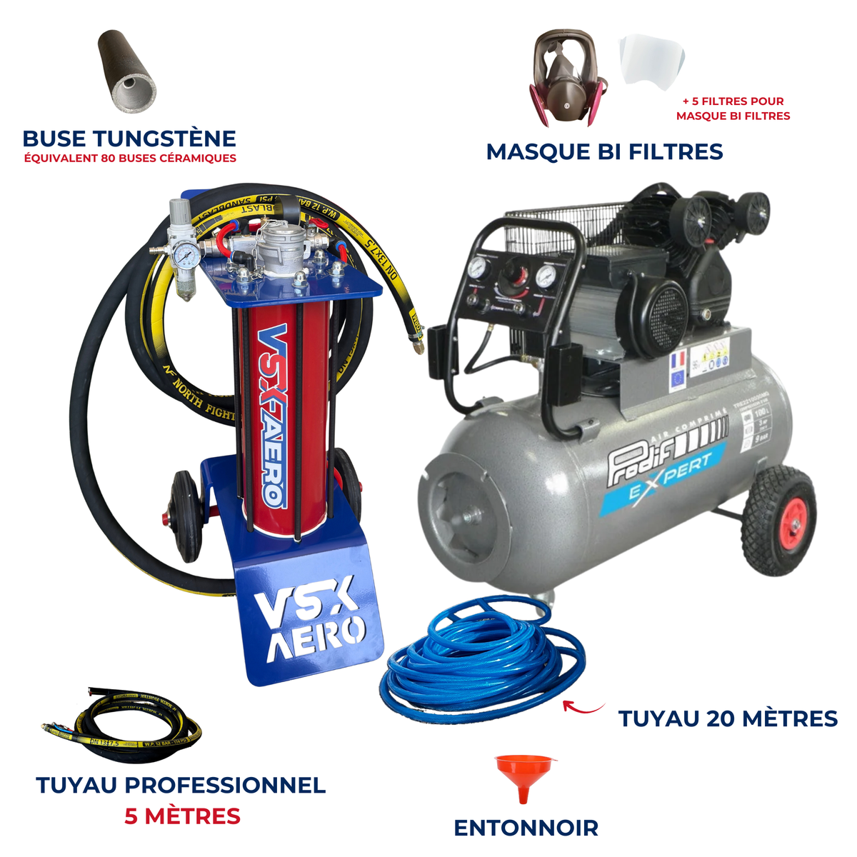 Pack Sableuse aérogommeuse VSX Aéro 8 "LIZY"