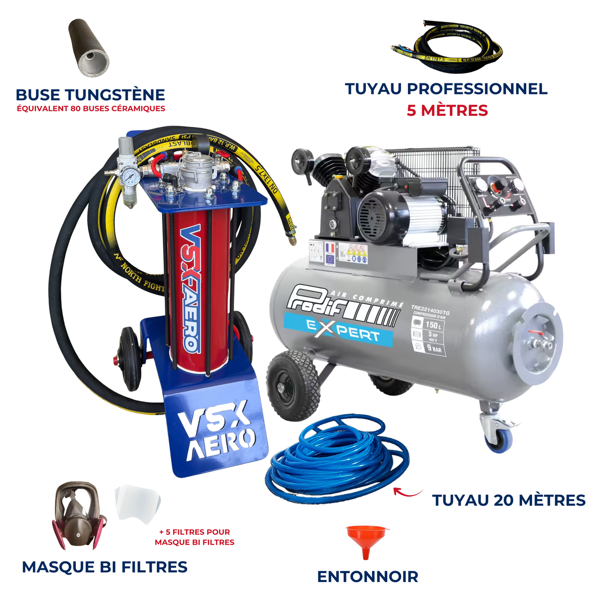 Pack Sableuse aérogommeuse VSX Aéro 8 "LIZY"