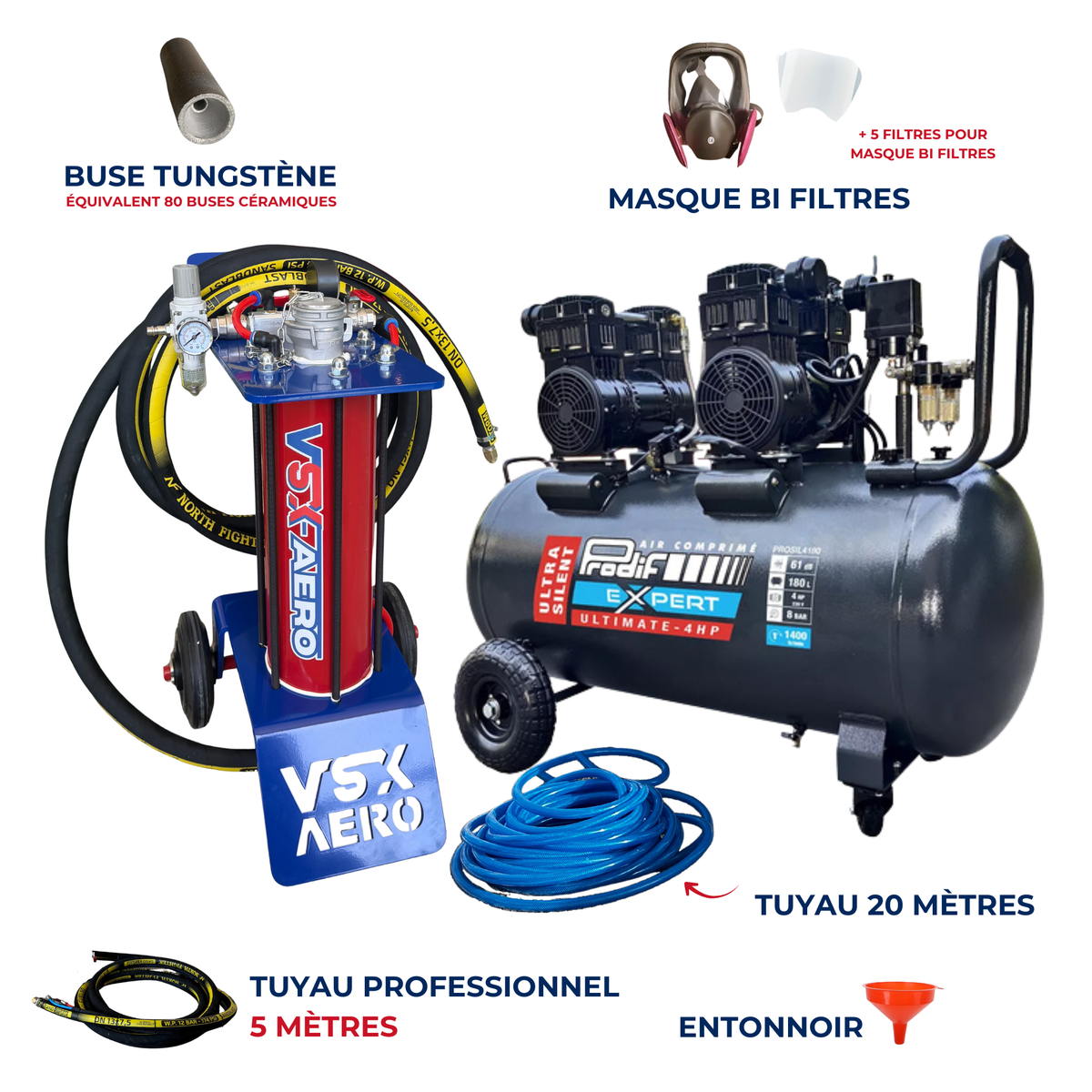 Pack Sableuse aérogommeuse VSX Aéro 8 "LIZY"