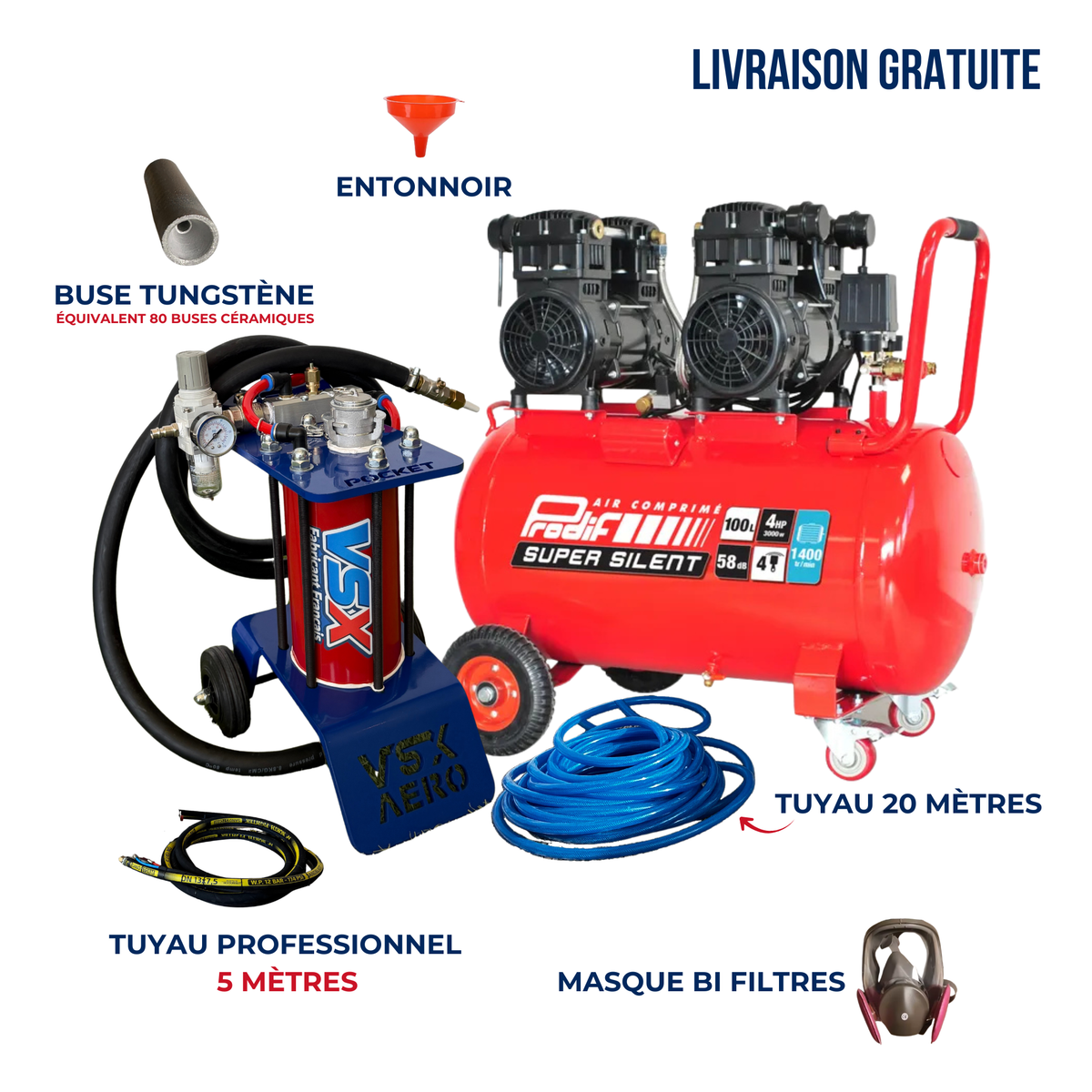 Pack Sableuse aérogommeuse VSX POCKET