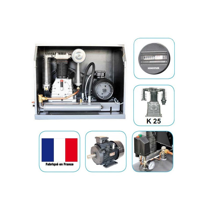 Compresseur insonorisé 500 Litres 5,5 CV