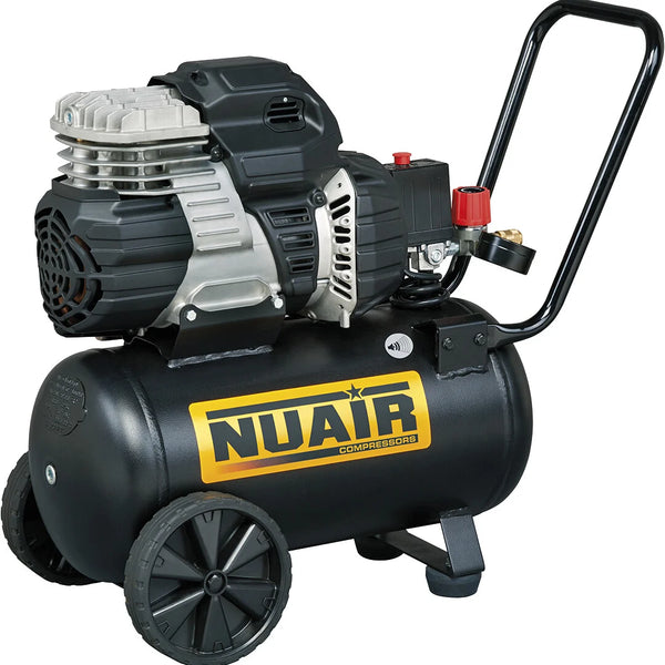 Compresor sin aceite sin ruido 1,5 HP 24 L 230 Vac — Monofásico / Nuair